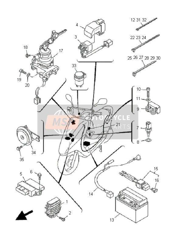 976070622500, Zylinderschraube Mit Scheib, Yamaha, 2